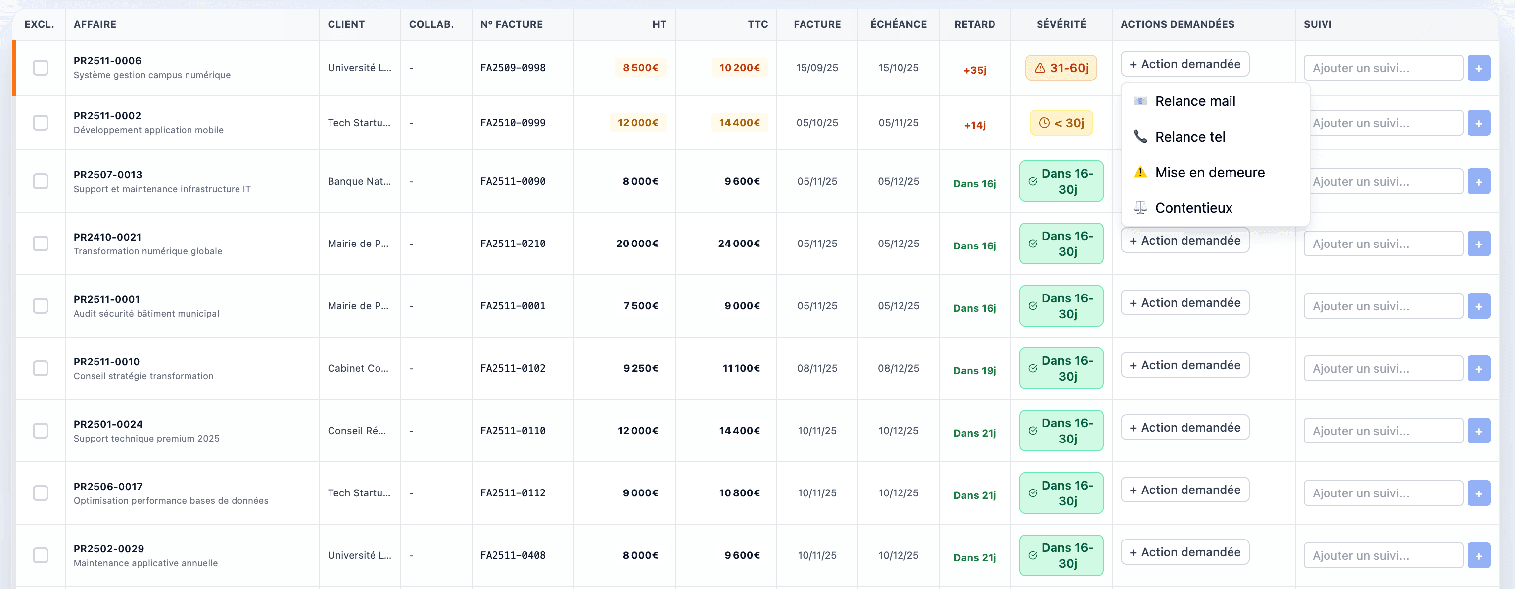 Module complet de gestion des retards - Capture d'écran 1